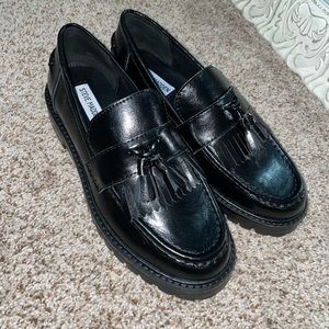 Steve Madden Black Leather Minka Loafers Women’s size 7.5